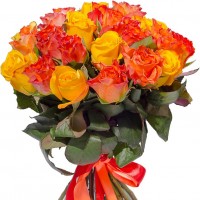 Yellow and orange roses 40 cm
