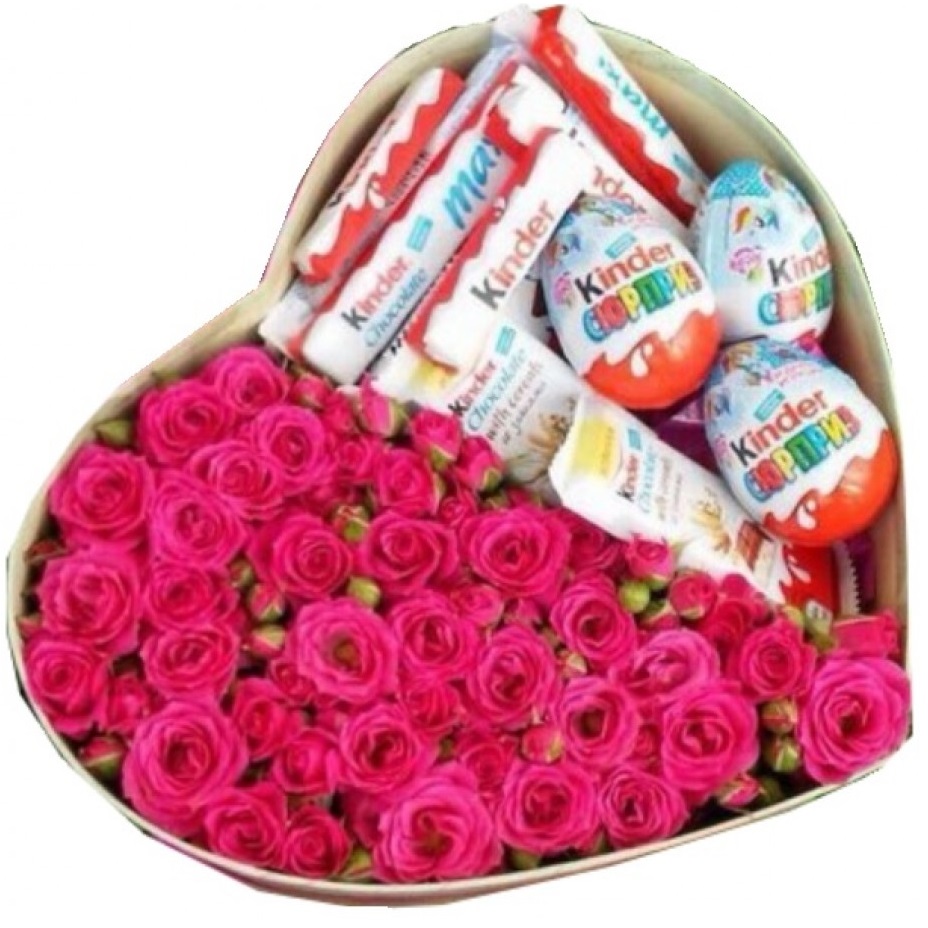 Подарить на день рождения девушке 19 лет. Коробка с цветами и сладостями. Подарок девушке на день рождения. Коробка с цветами и конфетами. Сладкий подарок девушке.