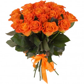 Оранжевые розы 50 см