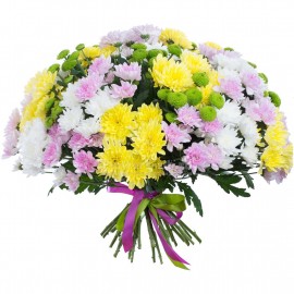 Multi colored chrysanthemums bouquets