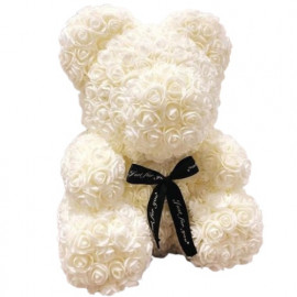 3D Rose Teddy WHITE XL