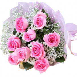 Rozā rožu pušķis 50 cm Kaskāde