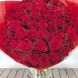 51 red rose 40 cm