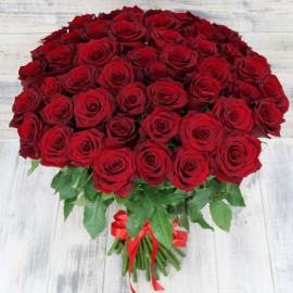 51 красная роза 50 cм