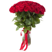 Длинные красные розы 70 см 