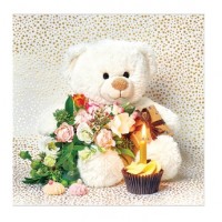 Card Teddy bear 13x13 cm