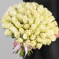 51 white rose 40 cm