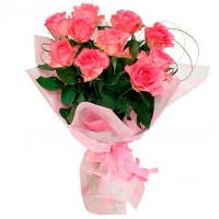 Pink rose bouquet 50 cm (bigger or smaller, select)